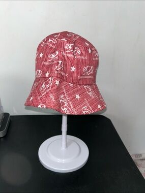 Unbranded Red 'California Republic' Pattern Bucket Hat